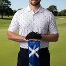 Glenmuir Crawford Polo Shirt - White/Navy Saltire Flags