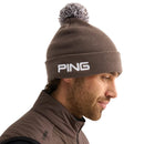 Ping Cresting Knit Bobble Beanie - Coffee