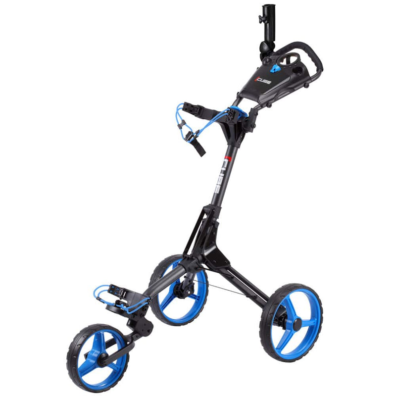 Cube 3 3-Wheel Push Trolley - Charcoal/Blue
