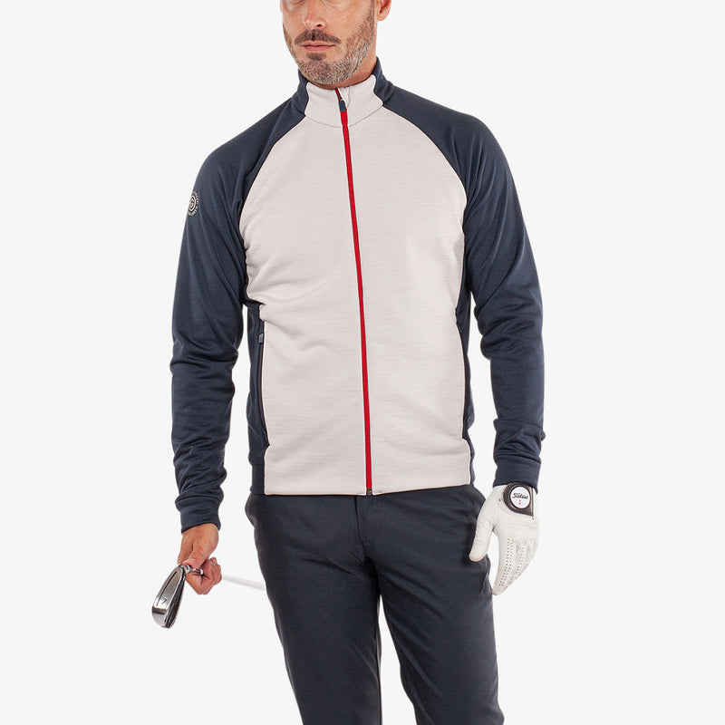 Galvin Green Darwin Full Zip Pullover - Cool Grey/Navy