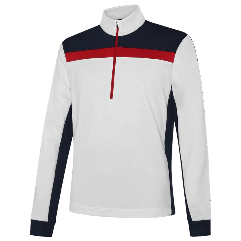 Galvin Green Dean 1/4 Zip Pullover - White/Navy/Red