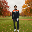 Galvin Green Dean 1/4 Zip Pullover - Black/White/Orange