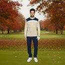 Galvin Green Dean 1/4 Zip Pullover - Sand/Navy
