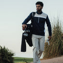 Galvin Green Dean 1/4 Zip Pullover - Sand/Navy/White