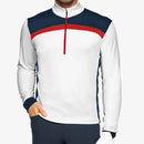 Galvin Green Dean 1/4 Zip Pullover - White/Navy/Red