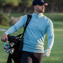 Galvin Green Dion 1/4 Zip Pullover - Crystal Blue Melange