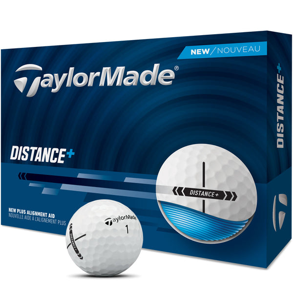 TaylorMade Distance+ Golf Balls - White - 12 Pack