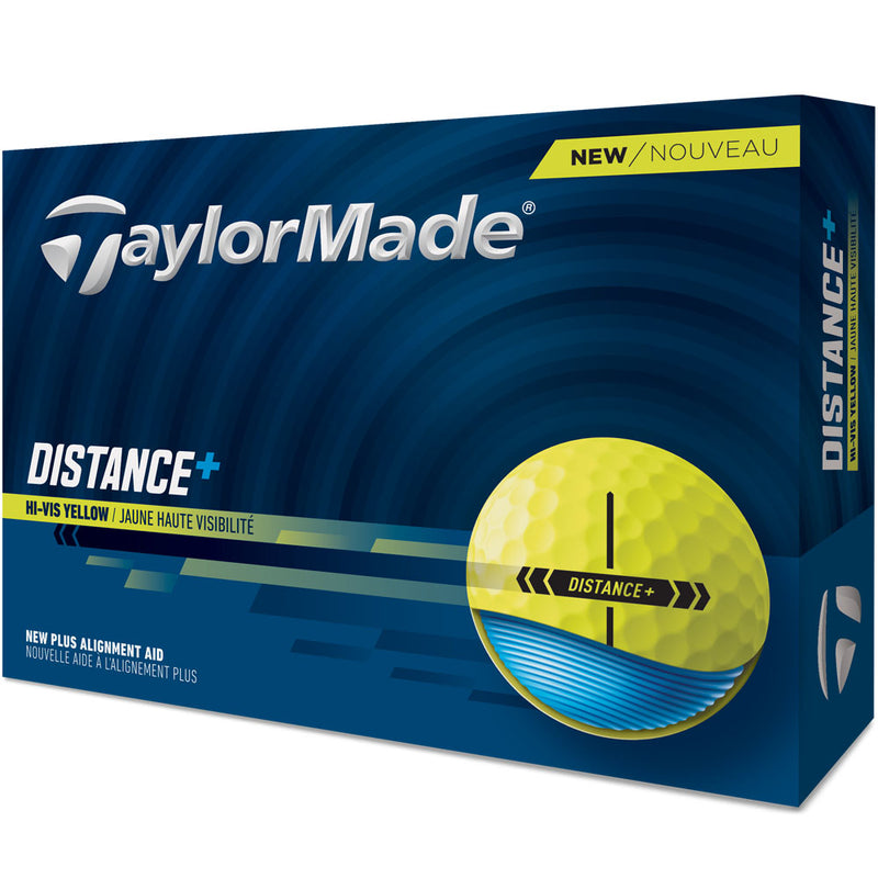 TaylorMade Distance+ Golf Balls - Yellow - 12 Pack