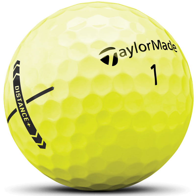 TaylorMade Distance+ Golf Balls - Yellow - 12 Pack