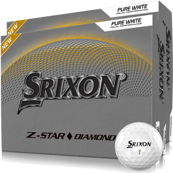 Srixon Z-Star Diamond Golf Balls FREE Personalised Text - White - Double Dozen