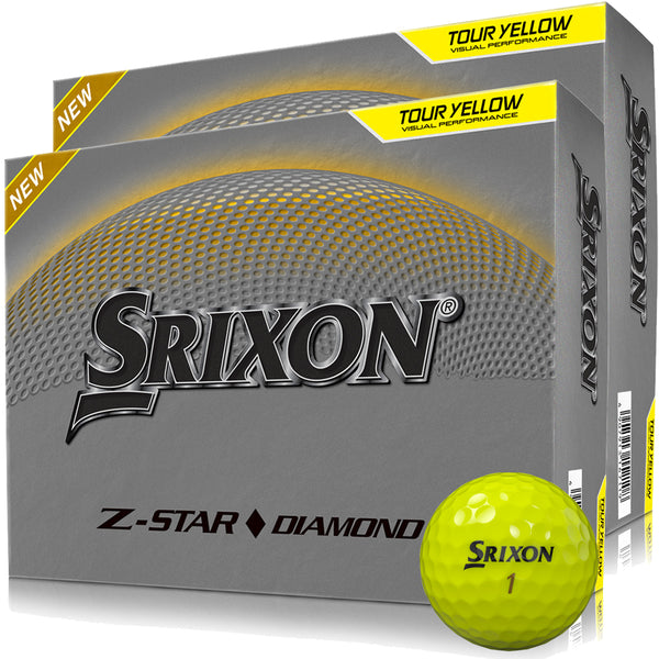 Srixon Z-Star Diamond Golf Balls FREE Personalised Text - Yellow - Double Dozen