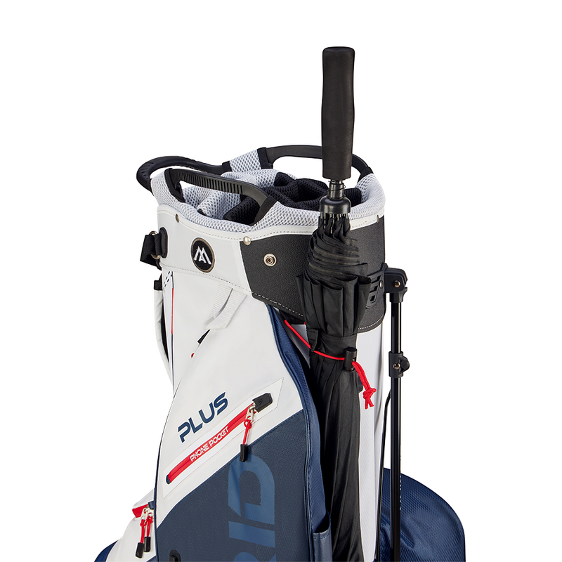 Big Max Dri Lite Hybrid Plus Stand Bag - White/Navy/Red