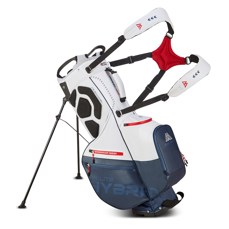 Big Max Dri Lite Hybrid Plus Stand Bag - White/Navy/Red