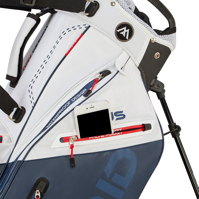 Big Max Dri Lite Hybrid Plus Stand Bag - White/Navy/Red