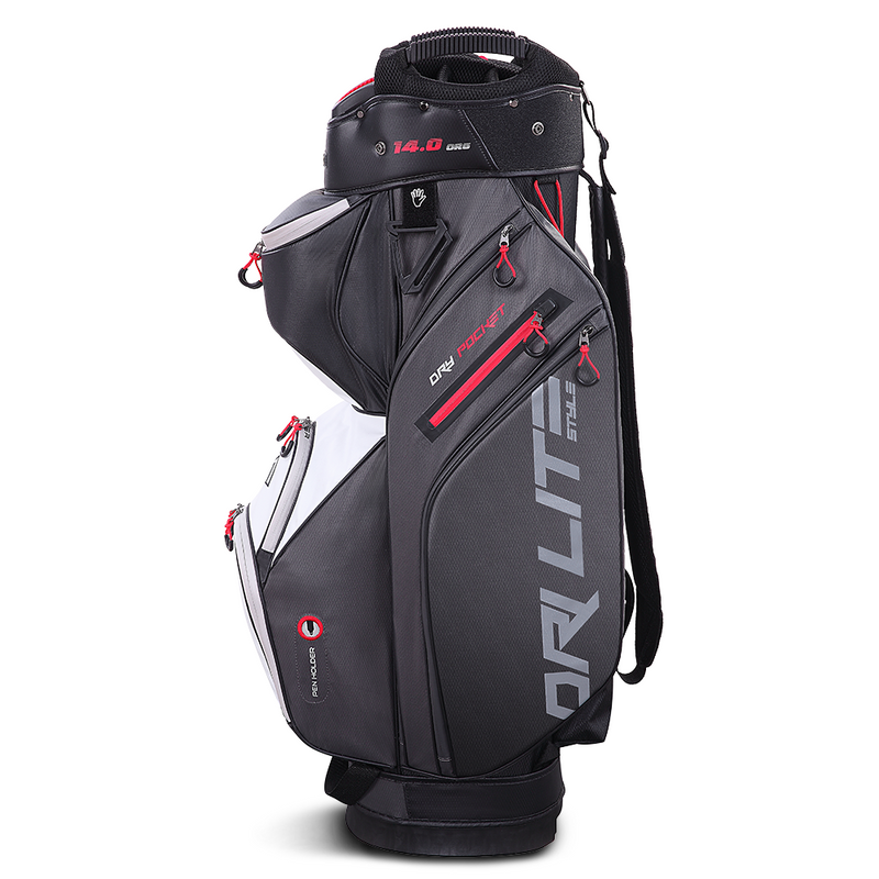 Big Max Dri Lite Style Cart Bag - Charcoal/Black/White/Red