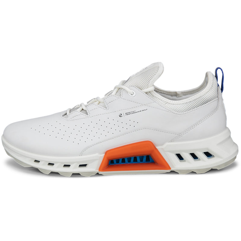 ECCO Golf Biom C4 Spikeless Waterproof Shoes - White/Mazarine Blue