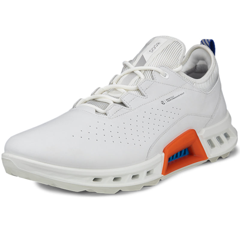 ECCO Golf Biom C4 Spikeless Waterproof Shoes - White/Mazarine Blue