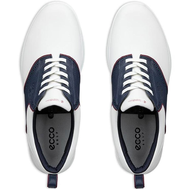 ECCO Golf S-Casual Hybrid Spikeless Waterproof Shoes - White/Marine