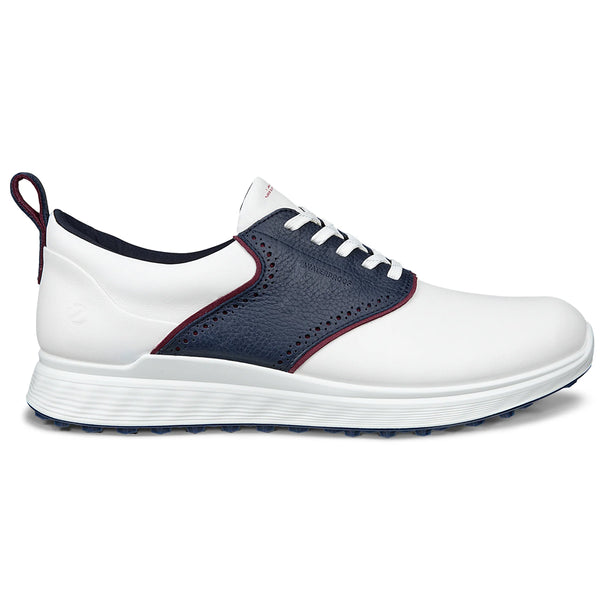 ECCO Golf S-Casual Hybrid Spikeless Waterproof Shoes - White/Marine