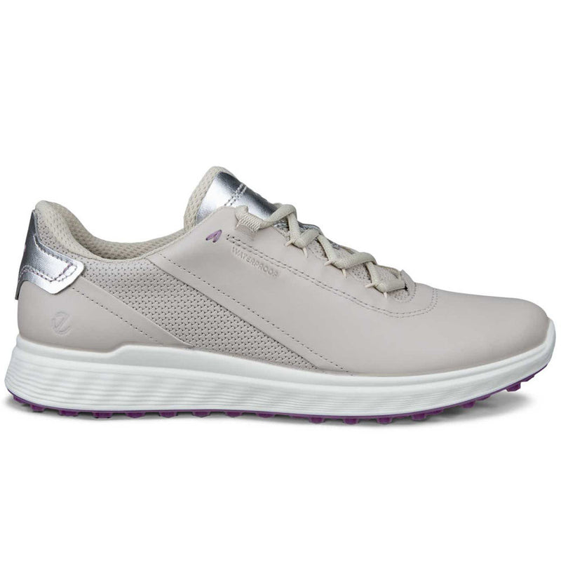 Ecco Golf S-Casual Waterproof Ladies Spikeless Shoes - Gravel/Silver Metallic