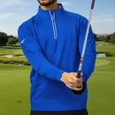 Glenmuir Esk 1/4 Zip Pullover - Ascot Blue/White