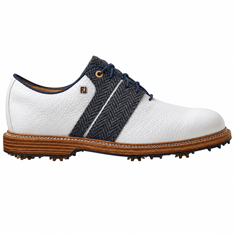 FootJoy Premiere Legends Series Ltd Edition Packard Waterproof Spiked Shoes - White/Navy/Tweed