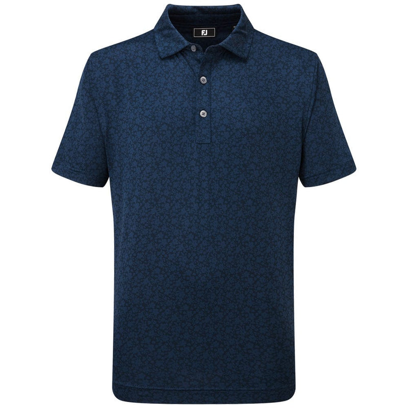 FootJoy Junior Floral Lisle Polo Shirt - Navy
