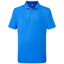 FootJoy Junior Floral Lisle Polo Shirt - Cobalt