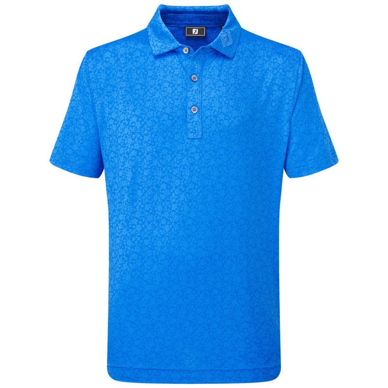 FootJoy Junior Floral Lisle Polo Shirt - Cobalt
