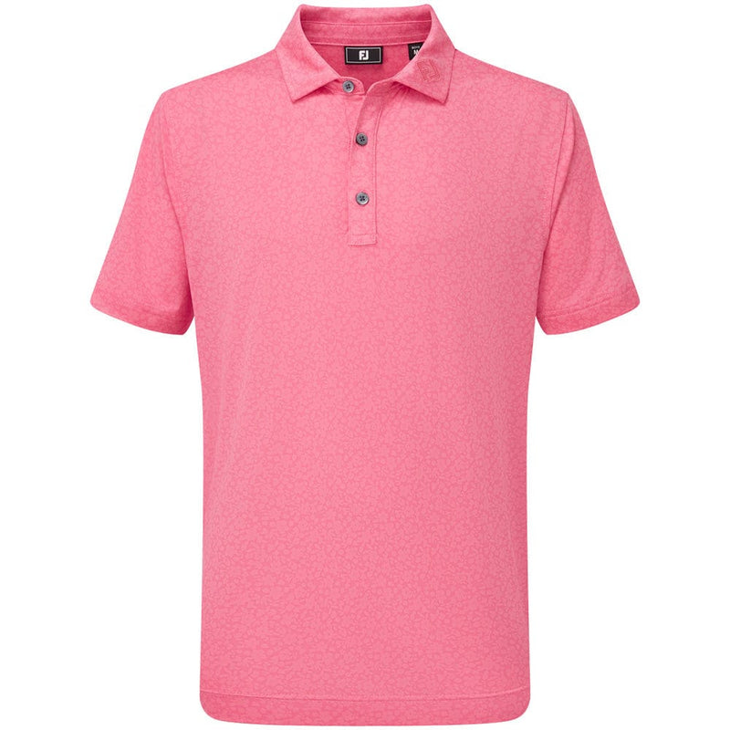 FootJoy Junior Floral Lisle Polo Shirt - Pink Lemonade