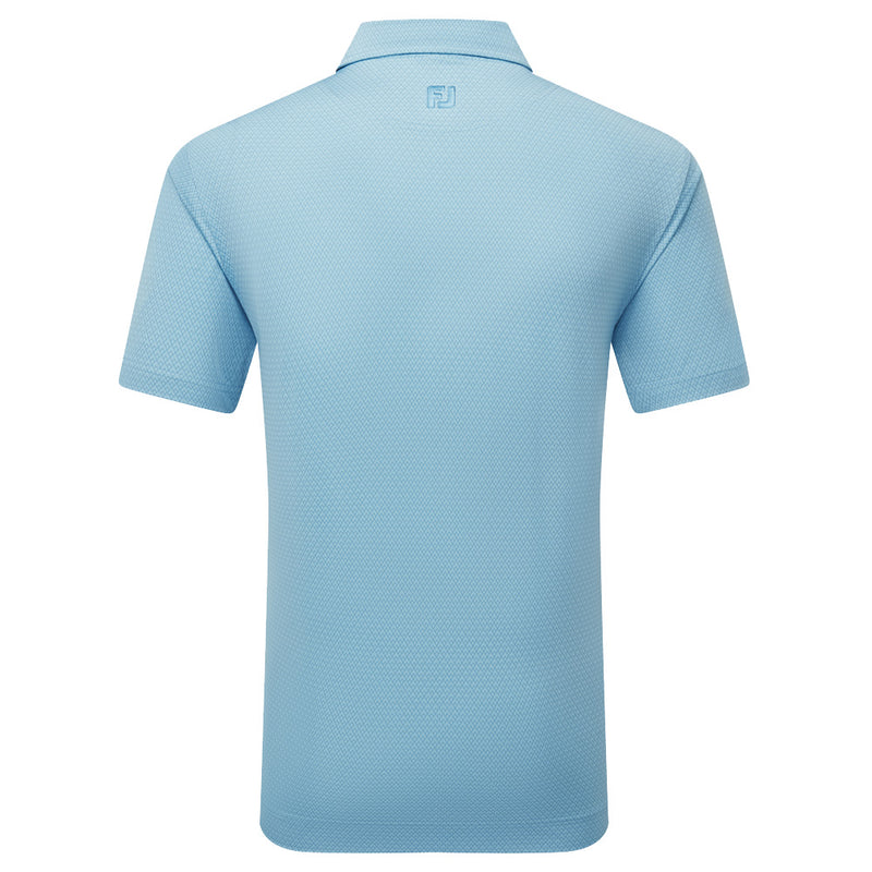 FootJoy Deco Diamond Print Lisle Polo Shirt - Air Blue/High Tide