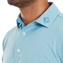 FootJoy Deco Diamond Print Lisle Polo Shirt - Air Blue/High Tide