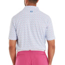 FootJoy Gamer Print Pique Polo Shirt - White/Air Blue/High Tide/Magenta