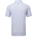 FootJoy Gamer Print Pique Polo Shirt - White/Air Blue/High Tide/Magenta