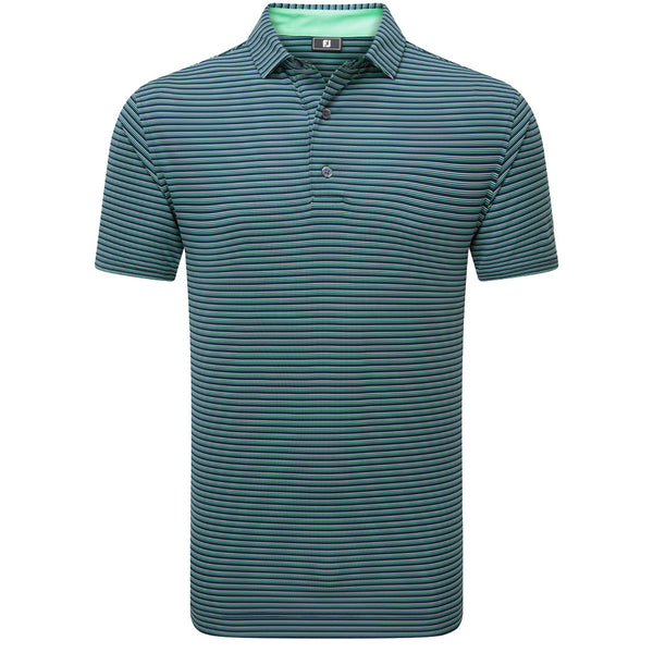 FootJoy Triple Pinstripe Lisle Polo Shirt - Navy