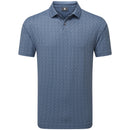 FootJoy Modernist Geo Print Pique Polo Shirt - Steel Blue/Navy