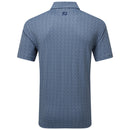 FootJoy Modernist Geo Print Pique Polo Shirt - Steel Blue/Navy