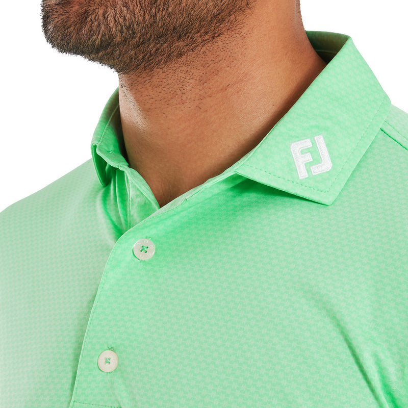 FootJoy Abacus Print Lisle Polo Shirt - Seafoam