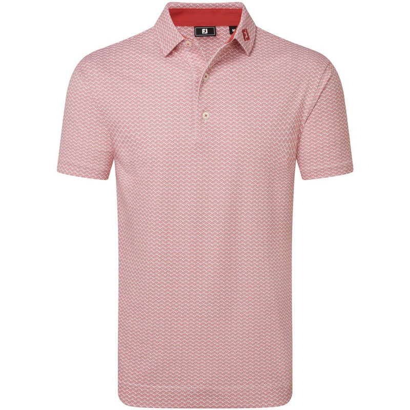 FootJoy Scallop Geo Pique Polo Shirt - Nantucket Red