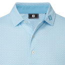 FootJoy Scallop Geo Pique Polo Shirt - Blue Reef