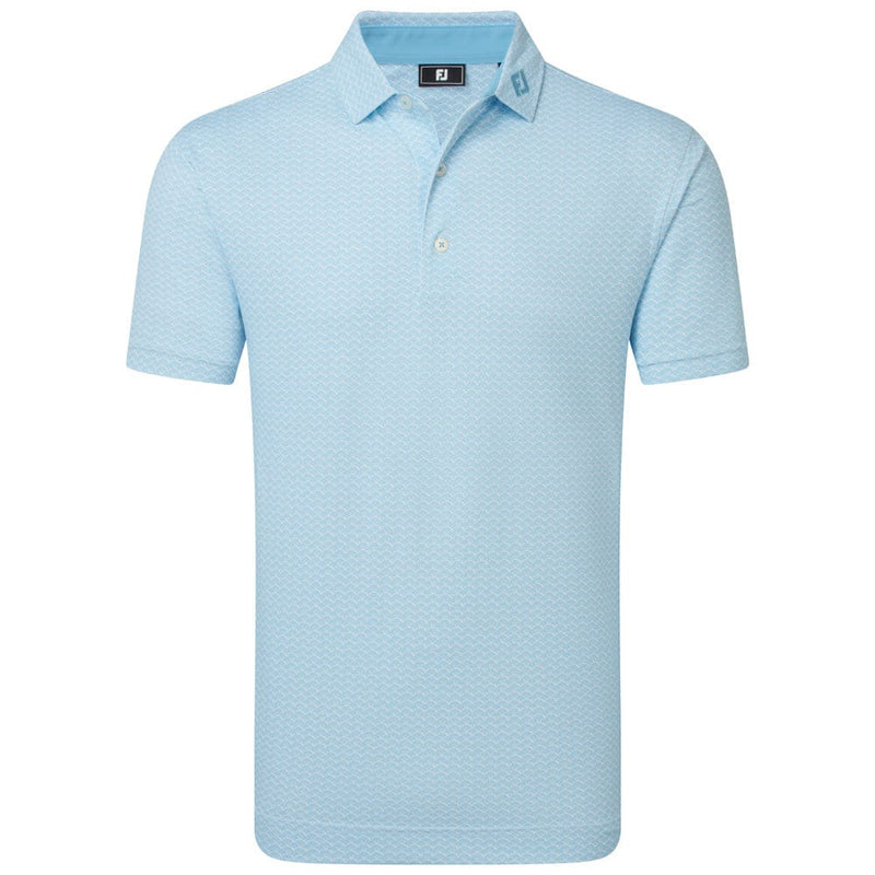 FootJoy Scallop Geo Pique Polo Shirt - Blue Reef