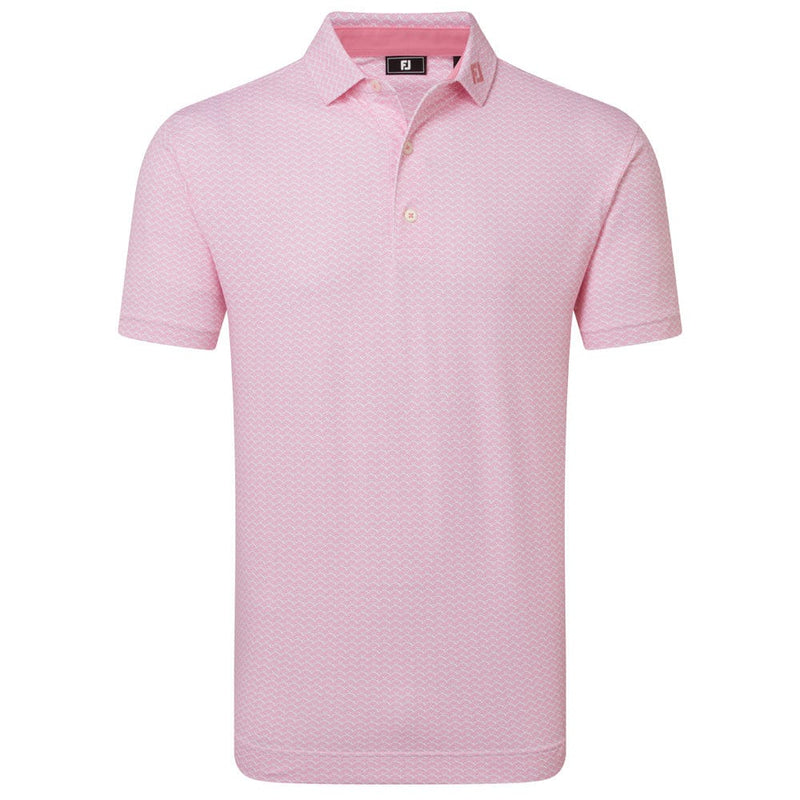 FootJoy Scallop Geo Pique Polo Shirt - Pink Pop