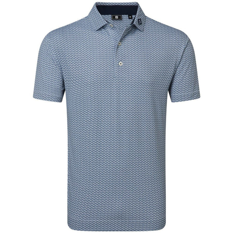 FootJoy Scallop Geo Pique Polo Shirt - Navy