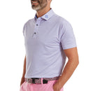 FootJoy Nautical Flag Print Lisle Polo Shirt - Pink Pop/Vivid Violet