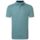 FootJoy Nautical Flag Print Lisle Polo Shirt- Field Green/Navy