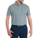 FootJoy Nautical Flag Print Lisle Polo Shirt- Field Green/Navy