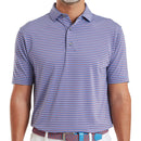 FootJoy Shadow Stripe Lisle Polo Shirt - Coastal Blue