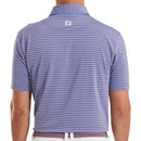 FootJoy Shadow Stripe Lisle Polo Shirt - Coastal Blue