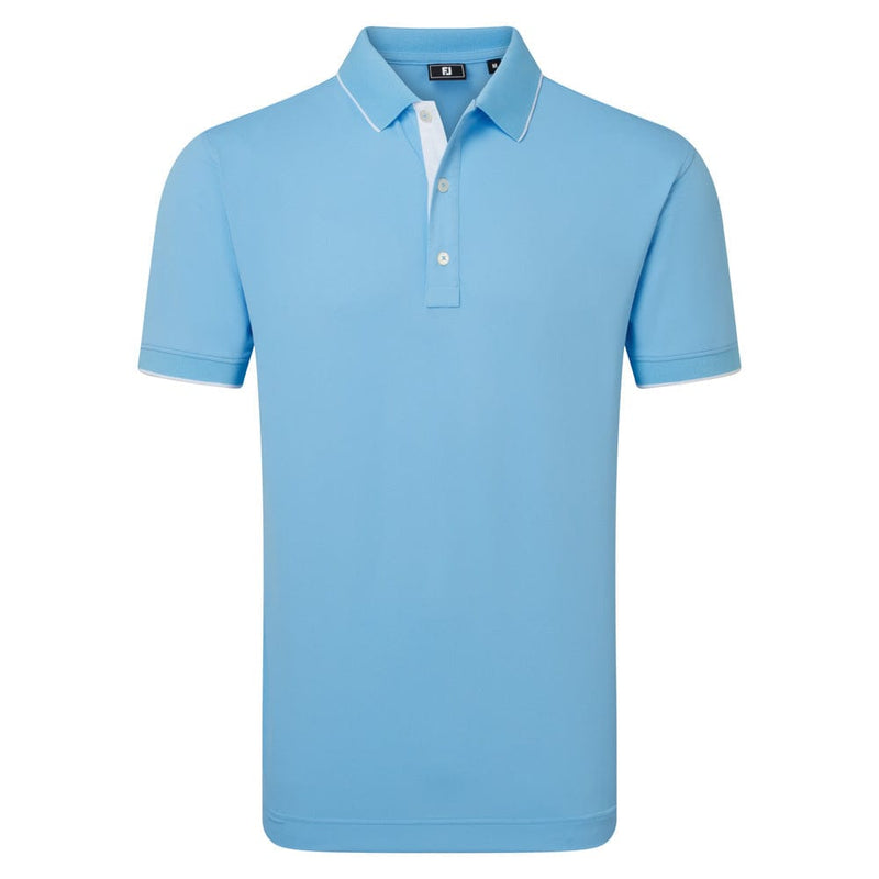 FootJoy Wordmark Pique Polo Shirt - Blue Reef