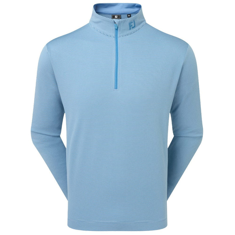 FootJoy Ottoman Stripe Chillout 1/4 Zip Pullover - Chambray/Coastal Blue
